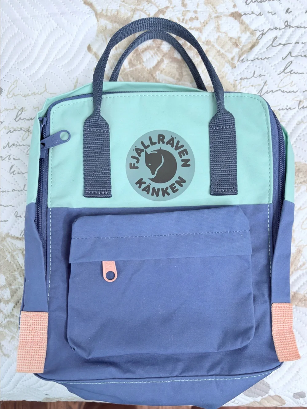 NWOT-Kånken Two-Tone Blue & Mint Mini Backpack